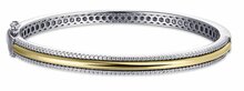 Bangle armband 925 zilver met 14 karaat gold plated model P
