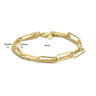 Armband 14 karaat gold plated paperclip &amp; gourmette model AB