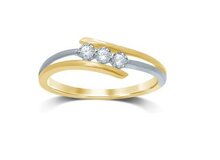Ring 14 karaat geelgoud &amp; witgoud diamant model 201