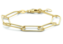 Armband 14 karaat gold plated paperclip model AE