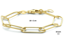 Armband 14 karaat gold plated paperclip model AE