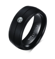 Ring titanium zwart model 82