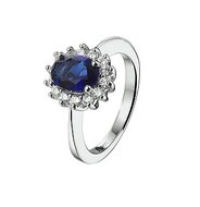 Ring 925 zilver blauwe saffier model 187