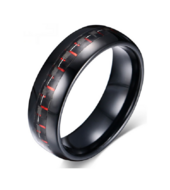 Ring wolfraamcarbide zwart &amp; rood model 71