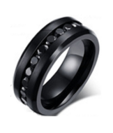 Ring zwart rondom zirkonia model 65