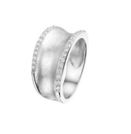 Ring 925 zilver poli gescratcht Swarovski &reg; zirkonia model 182