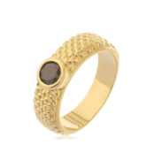 Ring 18 karaat gold plated zwarte onyx model 157113