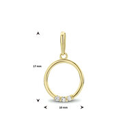 Halsketting 14 karaat goud met hanger rond zirkonia model EG