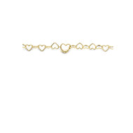 Halsketting gold plated met hartjes schakels model JW