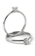 Aanzoeks verlovingsring 14 karaat witgoud met diamant model 206