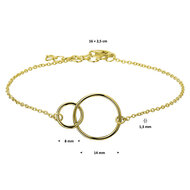 Armband gold plated met open cirkels model Q