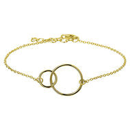 Armband gold plated met open cirkels model Q
