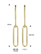 Oorbellen 14 karaat gold plated paperclip model EG