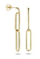 Oorbellen 14 karaat gold plated paperclip model EG