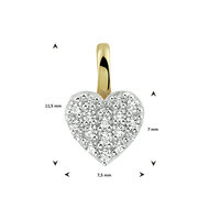 Halsketting 14 karaat goud hart bicolor zirkonia model CZ