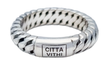 Zilveren Ambachtelijke CITTA VITHI Buddha Ring model 1