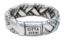 Zilveren Ambachtelijke CITTA VITHI Buddha ring model 2