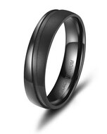 Trouwringen Zwart Titanium model 1089 | Ring zonder steentjes