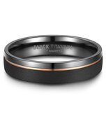 Trouwringen Zwart Titanium model 1049 | Ring zonder steentjes