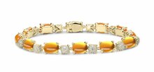 Armband 18 karaat gold plated oranje zirkonia 