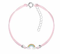 Kinder armband 925 zilver emaille regenboog