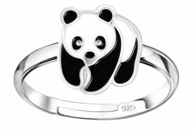 Kinder ring 925 zilver emaille panda