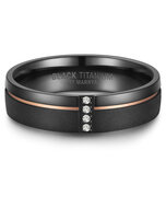 Trouwringen Vrouwen Zwart Titanium model 1049 | Stel uw eigen set samen