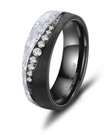 Trouwringen Vrouwen Zwart Titanium Diamant model 3198 | Stel uw eigen set samen